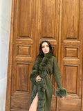 Women Knitted Fox Fur - Women Fur  ( Dark Green )