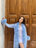 Women Knitted Fox Fur - Women Fur  ( Blue)