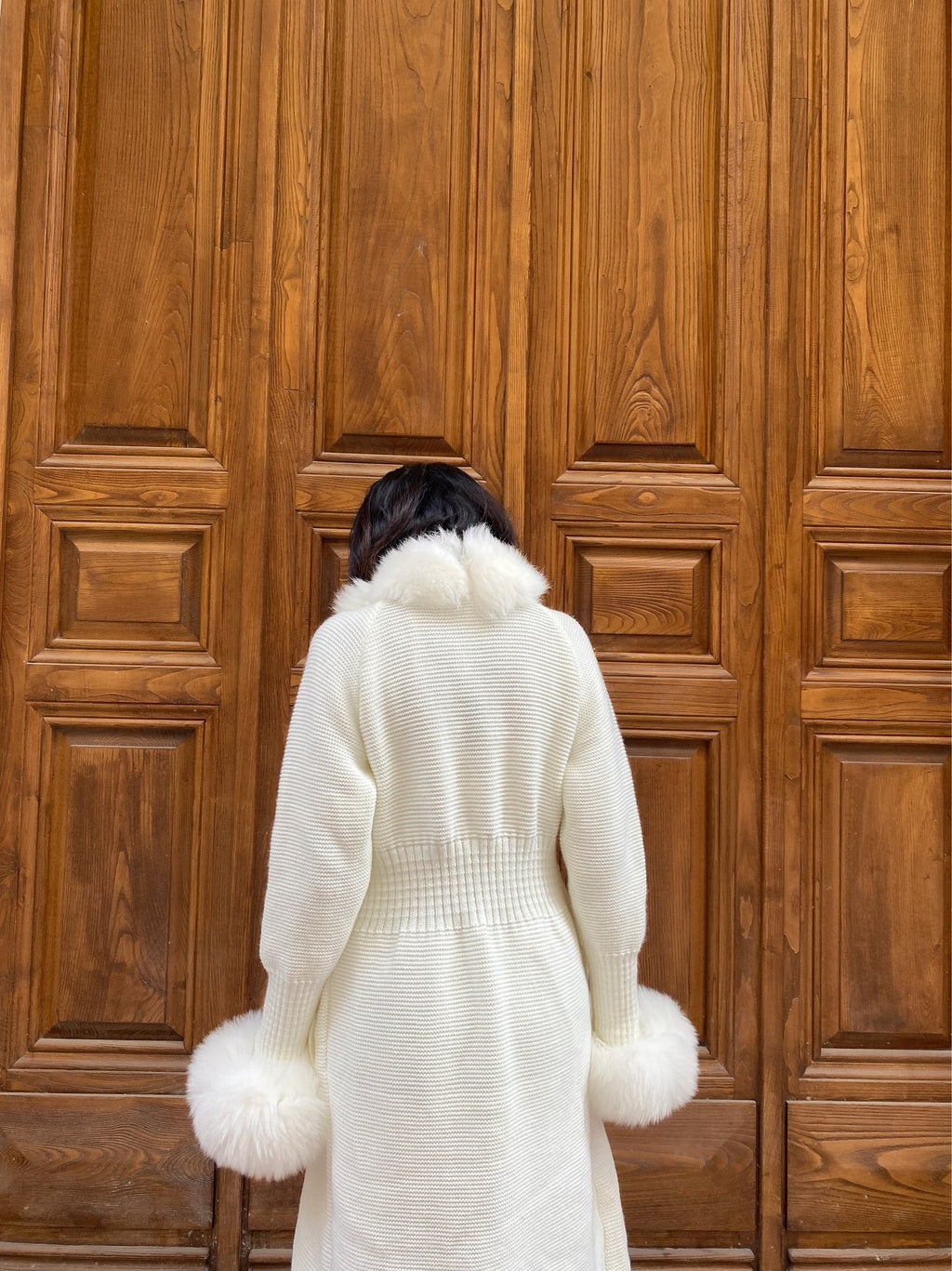 Women Knitted Fox Fur - Women Fur ( White )