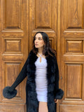 Women Knitted Fox Fur - Women Fur ( Black )