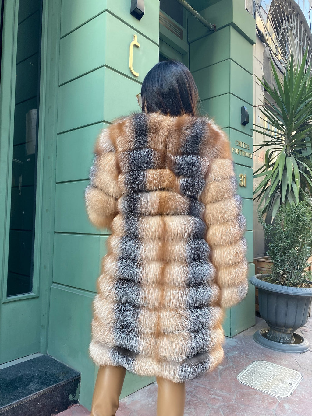 Transformer Women Natural Frost Fox Fur Jacket Short