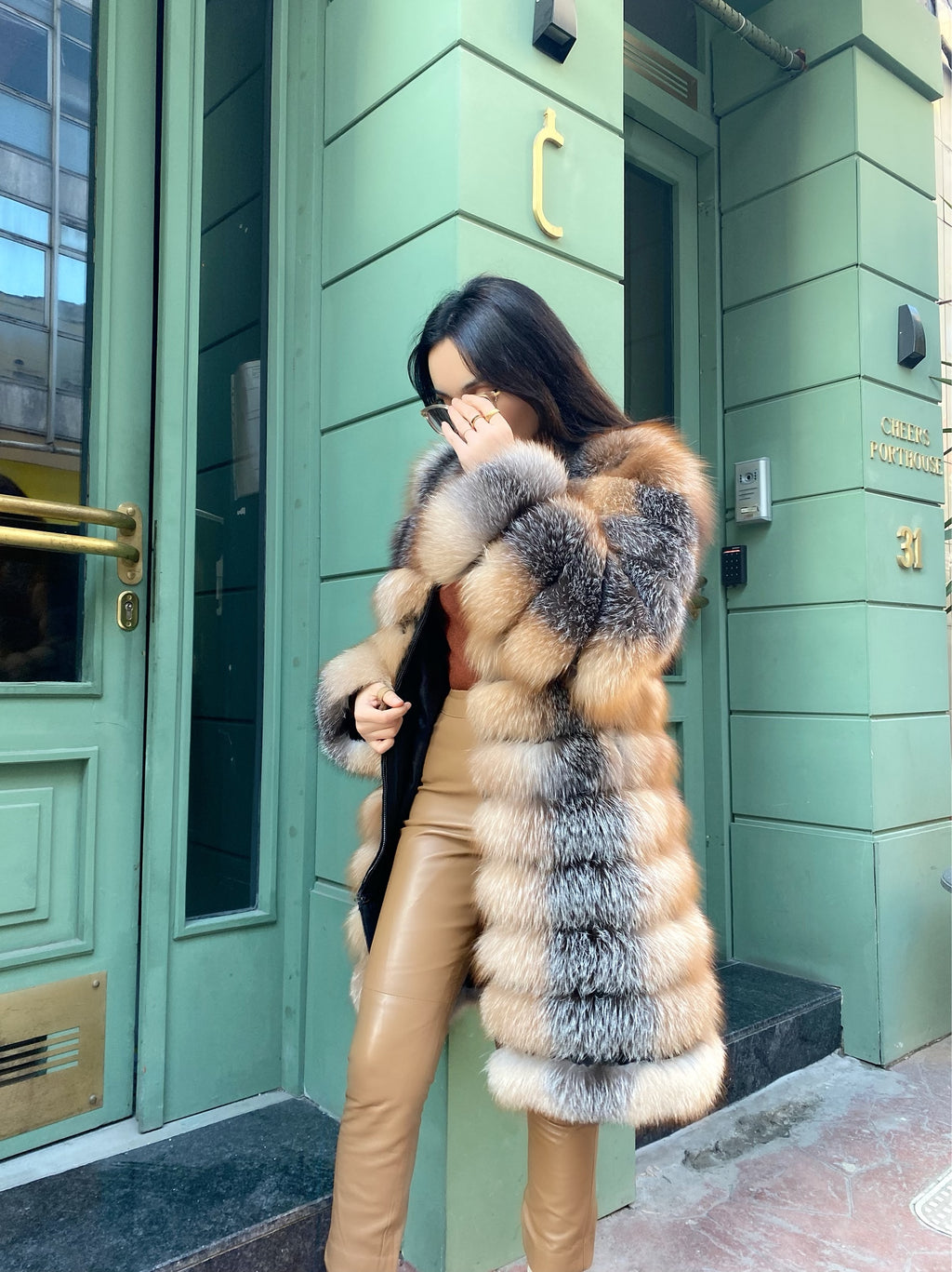 Transformer Women Natural Frost Fox Fur Jacket Short