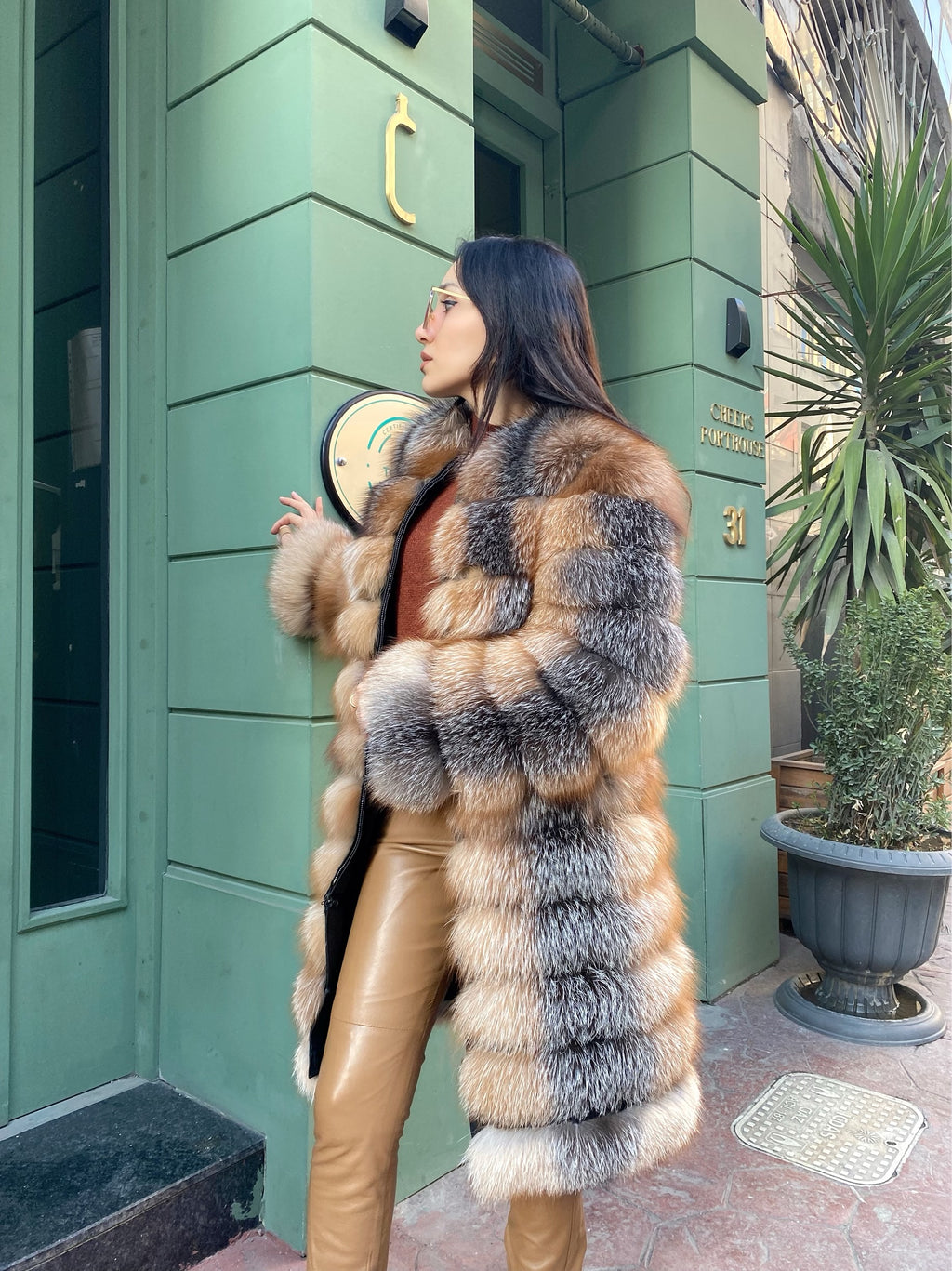 Transformer Women Natural Frost Fox Fur Jacket Short