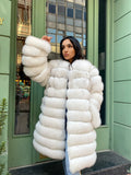 Transformer Women Natural Frost  Fox Fur Jacket Short (  White )