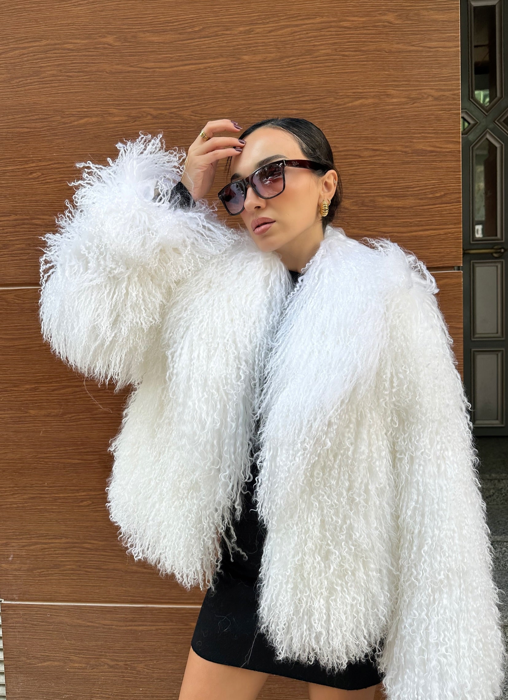 White Real Tibetan Lamb Fur