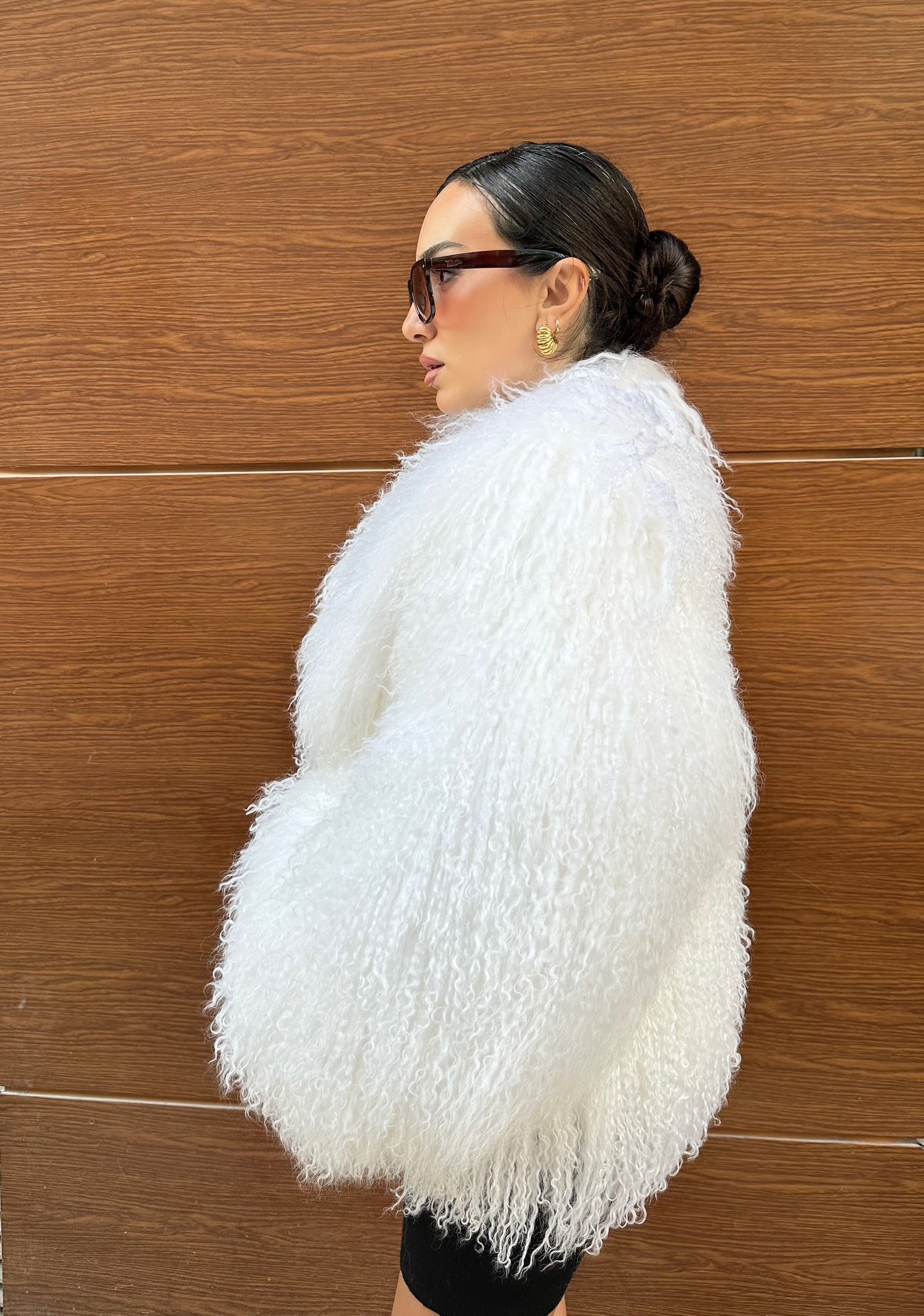 White Real Tibetan Lamb Fur