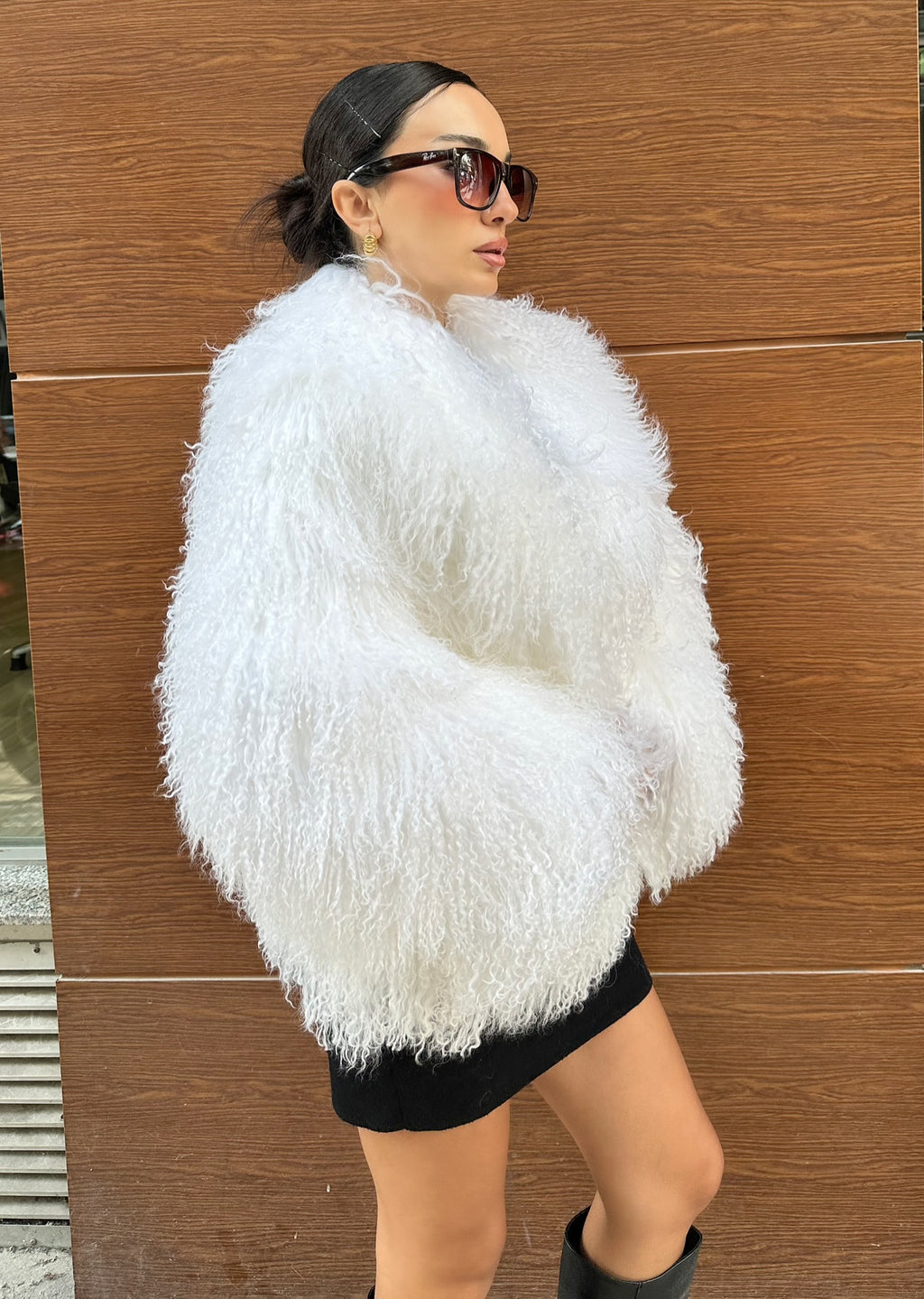 White Real Tibetan Lamb Fur