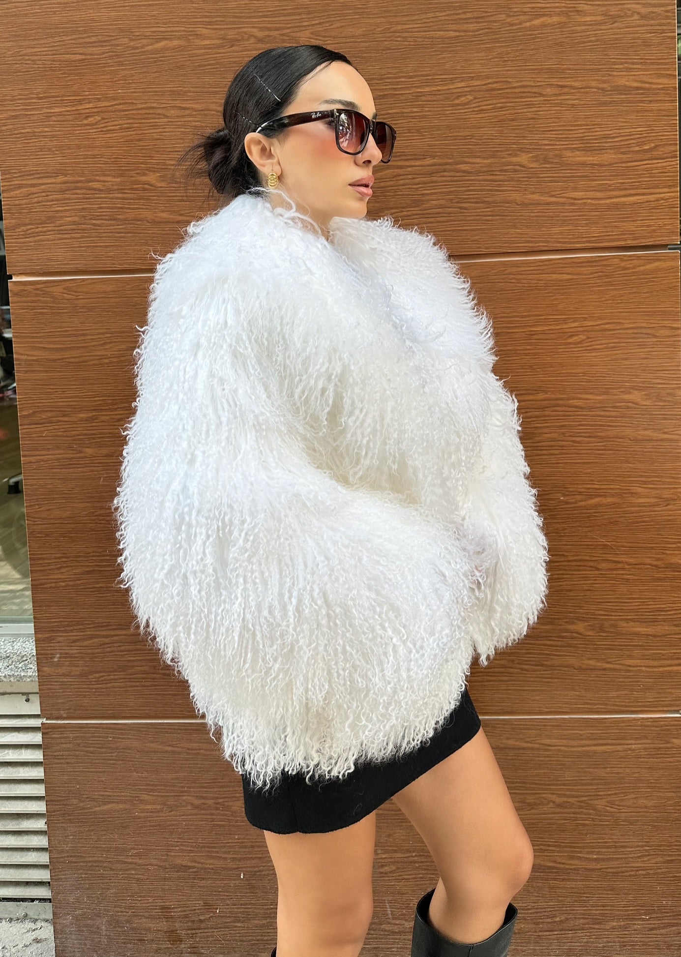 White Real Tibetan Lamb Fur