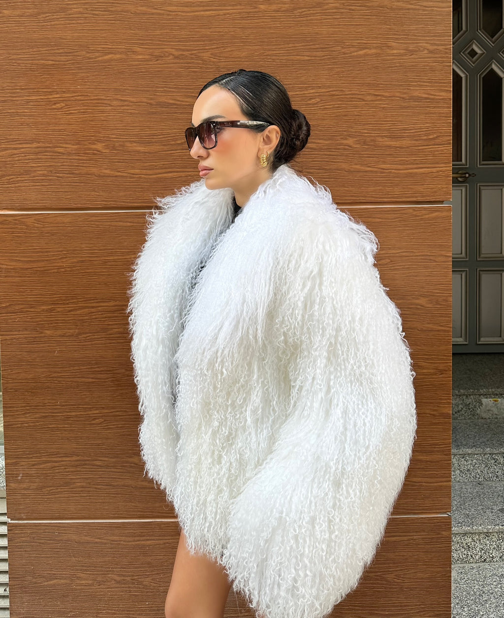 White Real Tibetan Lamb Fur