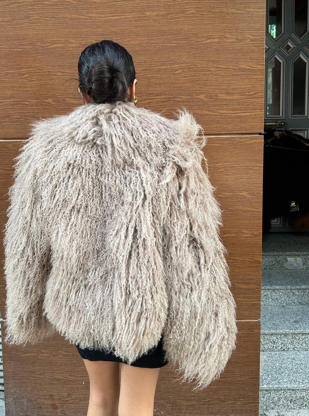 Beige Real Tibetan Lamb Fur