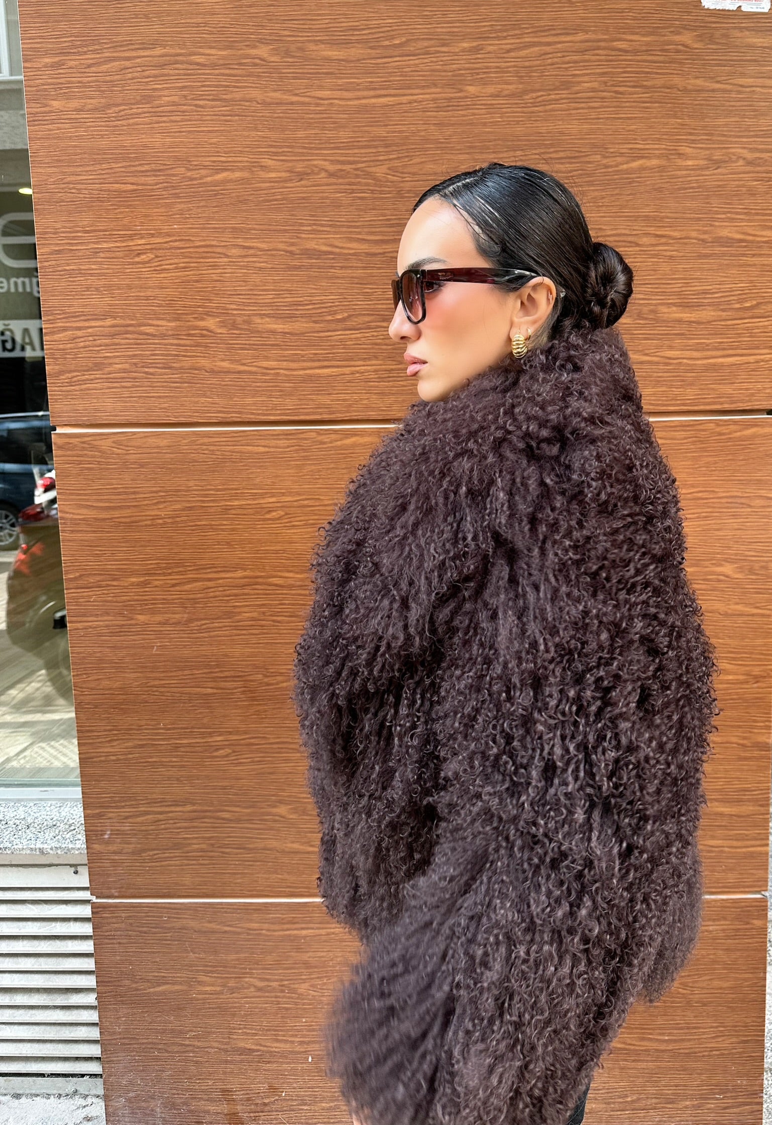 Dark Brown Real Tibetan Lamb Fur