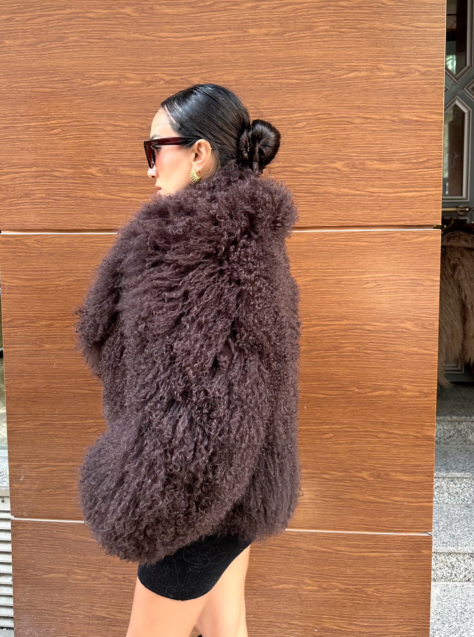 Dark Brown Real Tibetan Lamb Fur