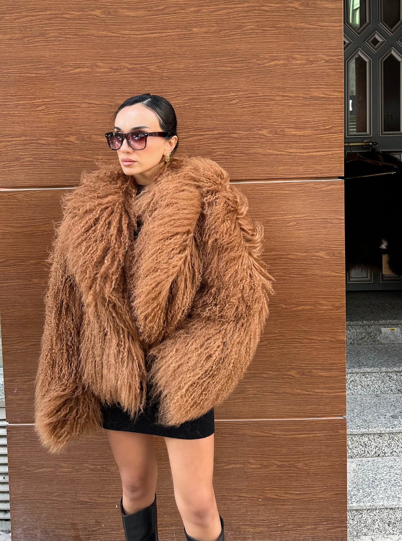 Camel Real Tibetan Lamb Fur