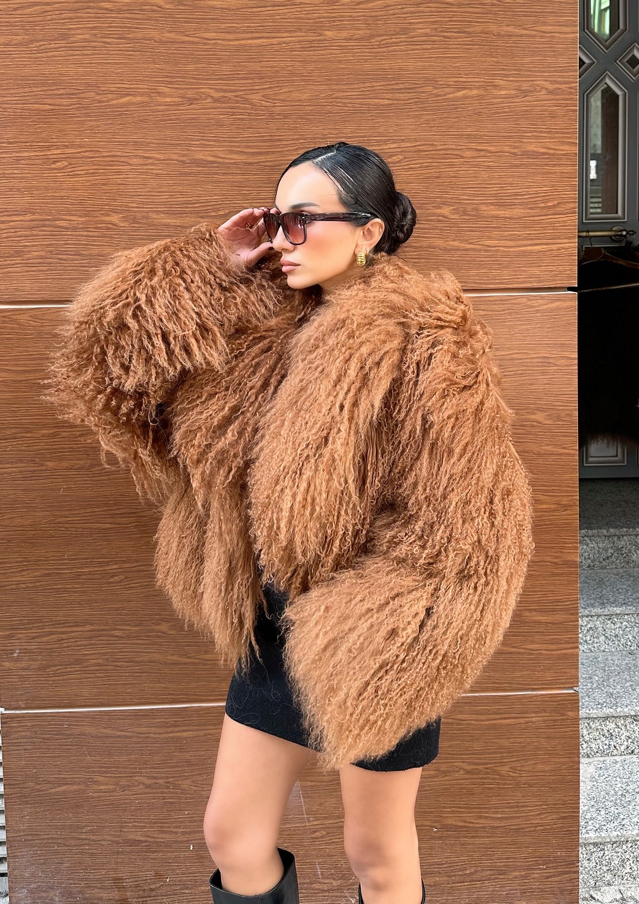 Camel Real Tibetan Lamb Fur