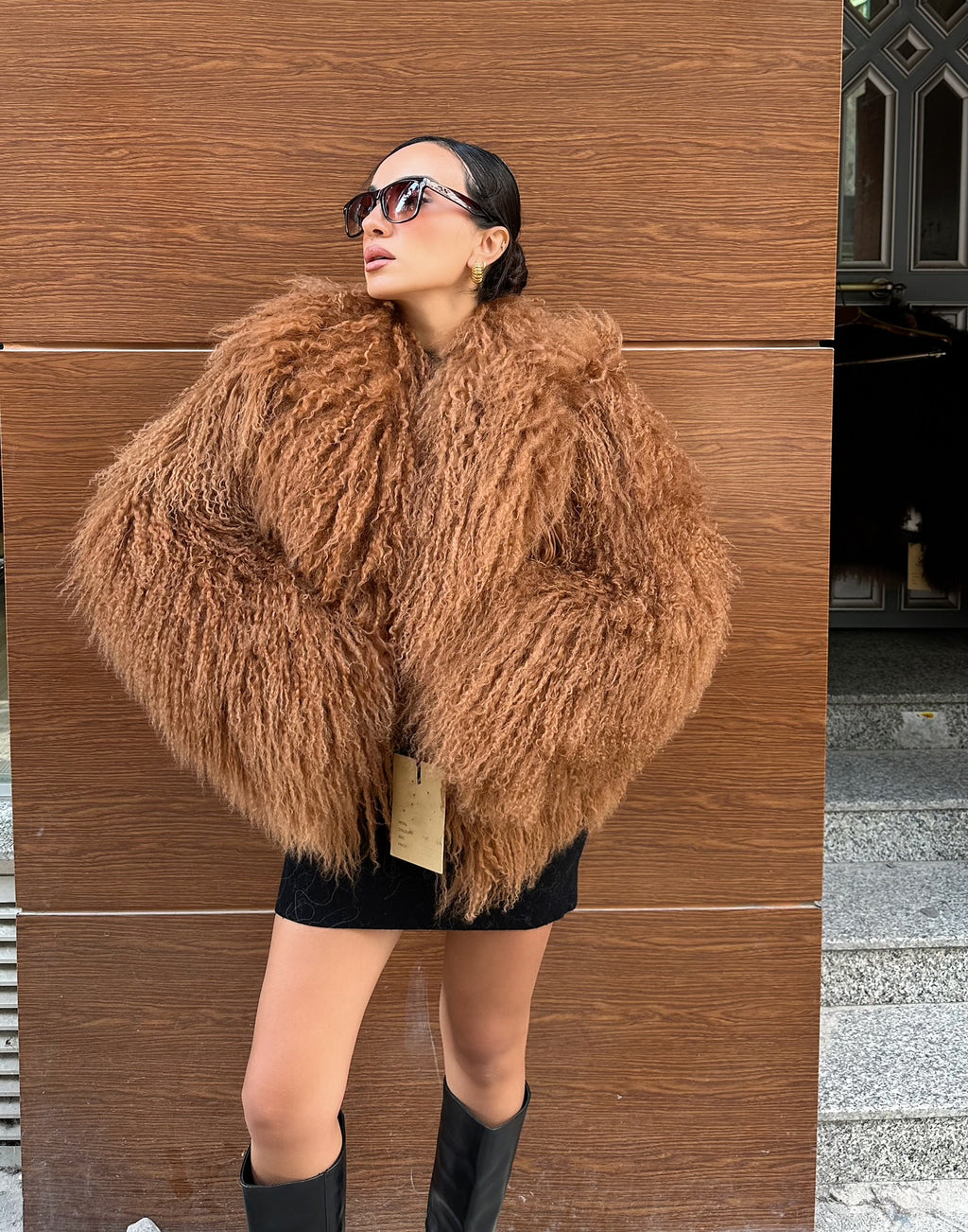 Camel Real Tibetan Lamb Fur