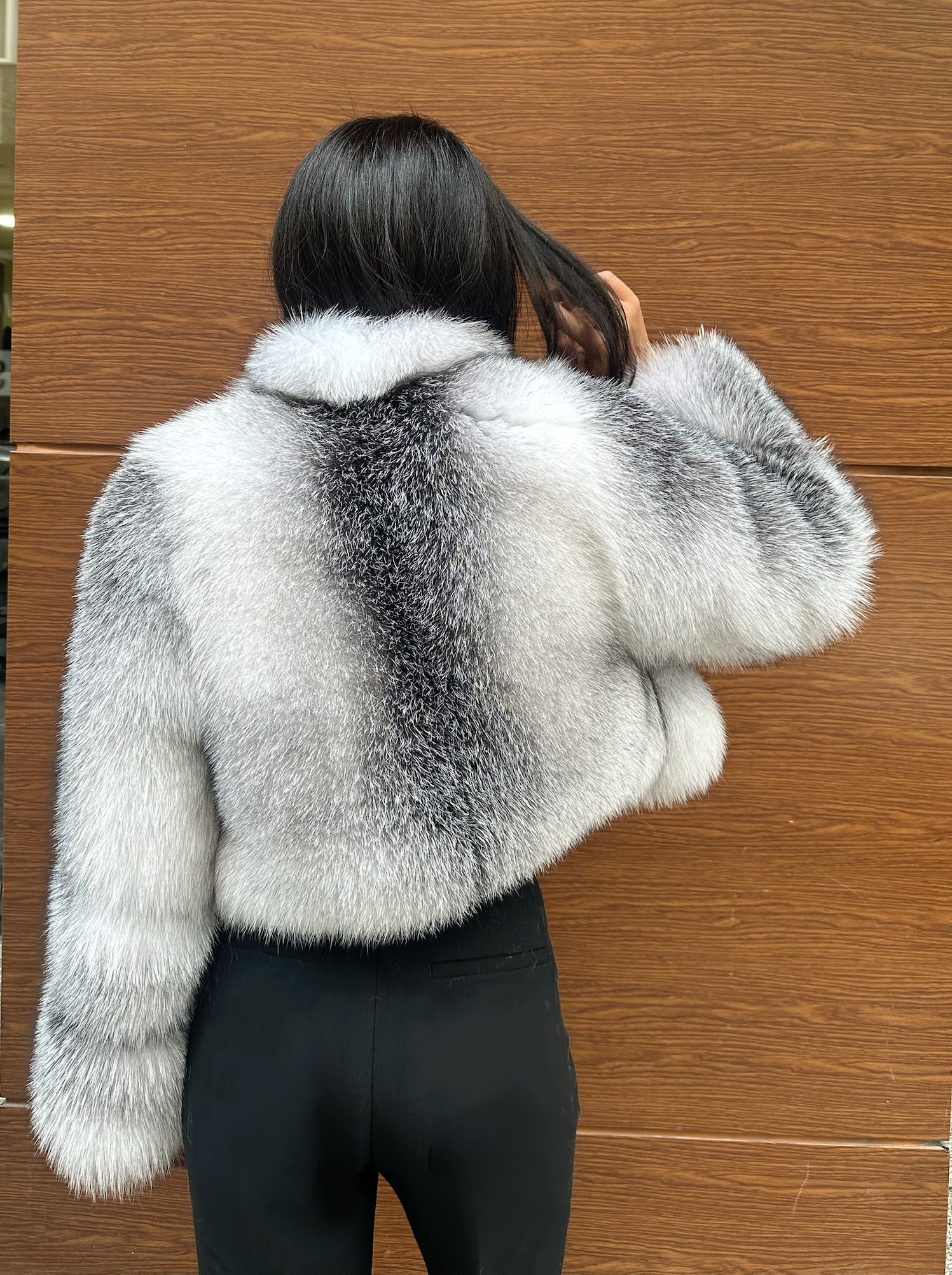 Premium Quality Frost  White Fox Fur Jacket