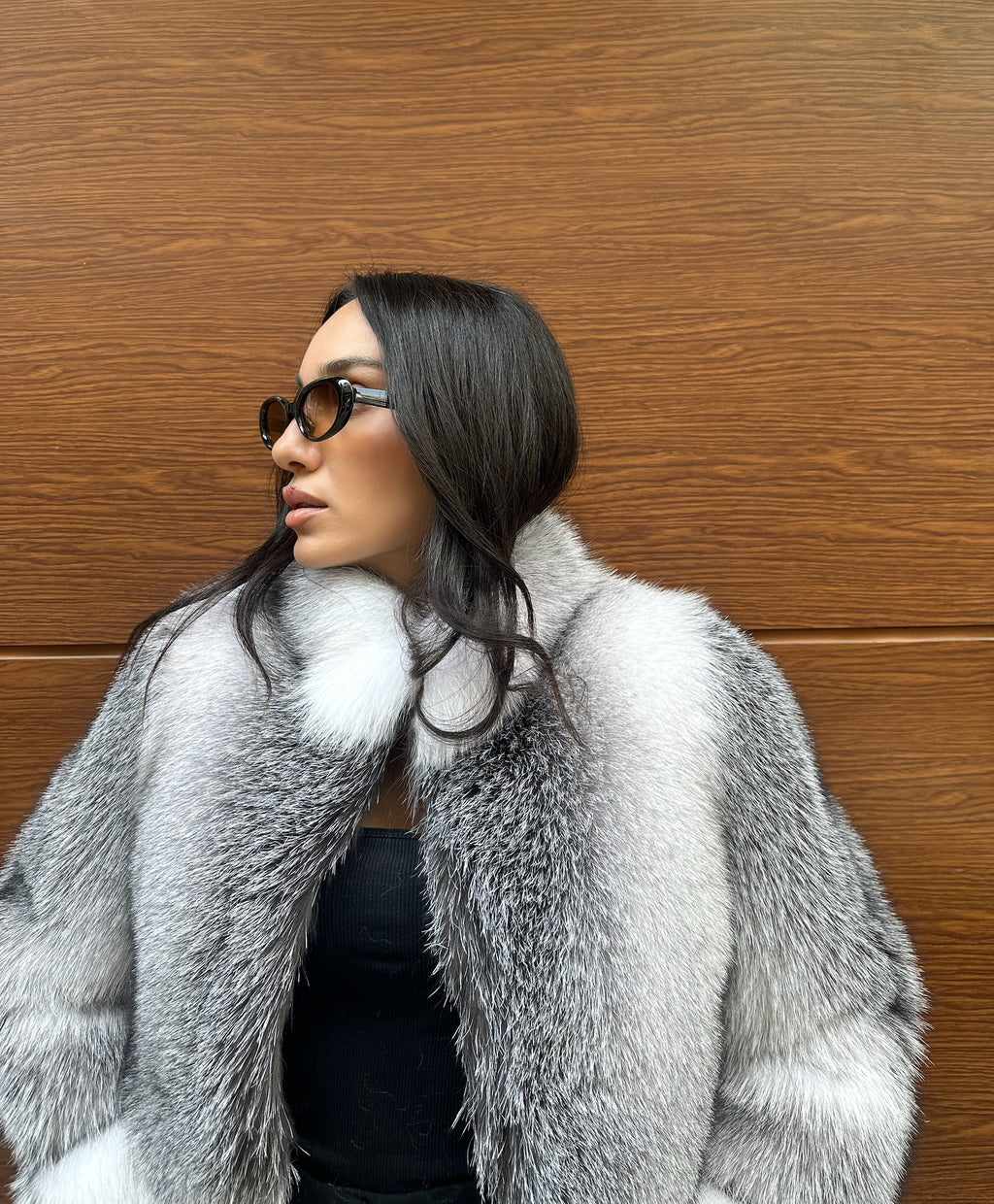 Premium Quality Frost  White Fox Fur Jacket