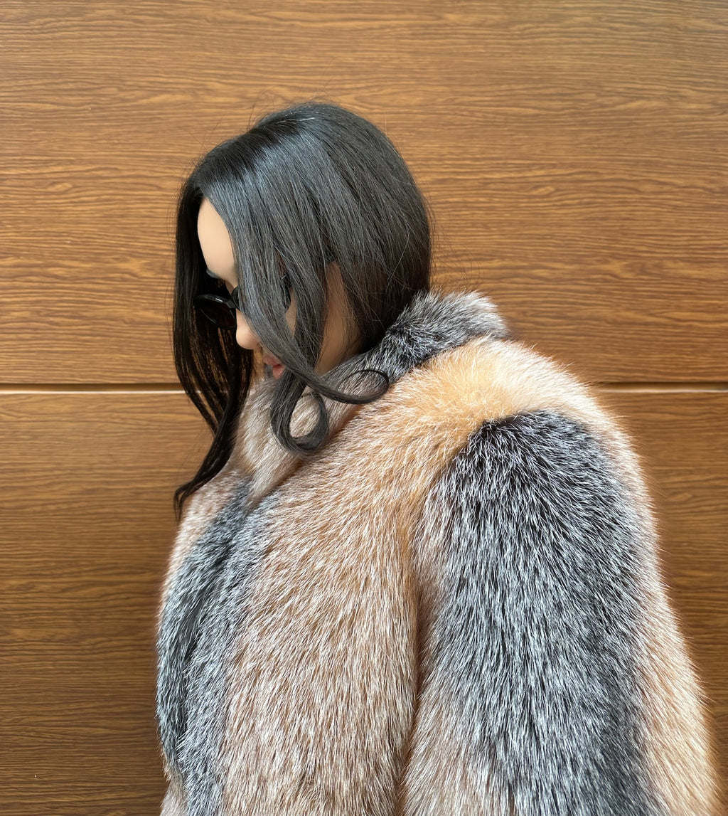 Premium Quality Natural Frost Fox Fur Jacket