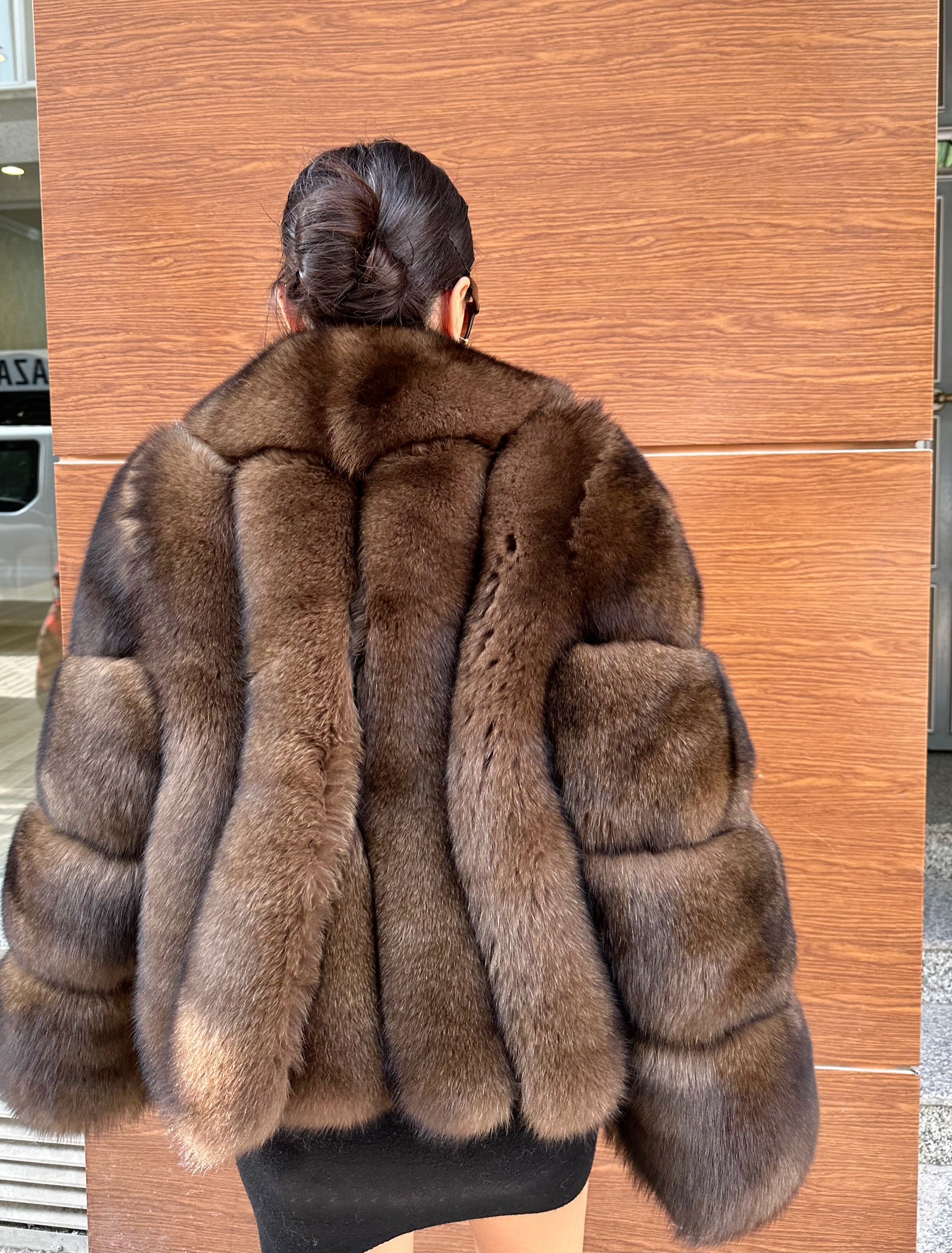 Brown Color  Premium Quality Fox Fur Jacket