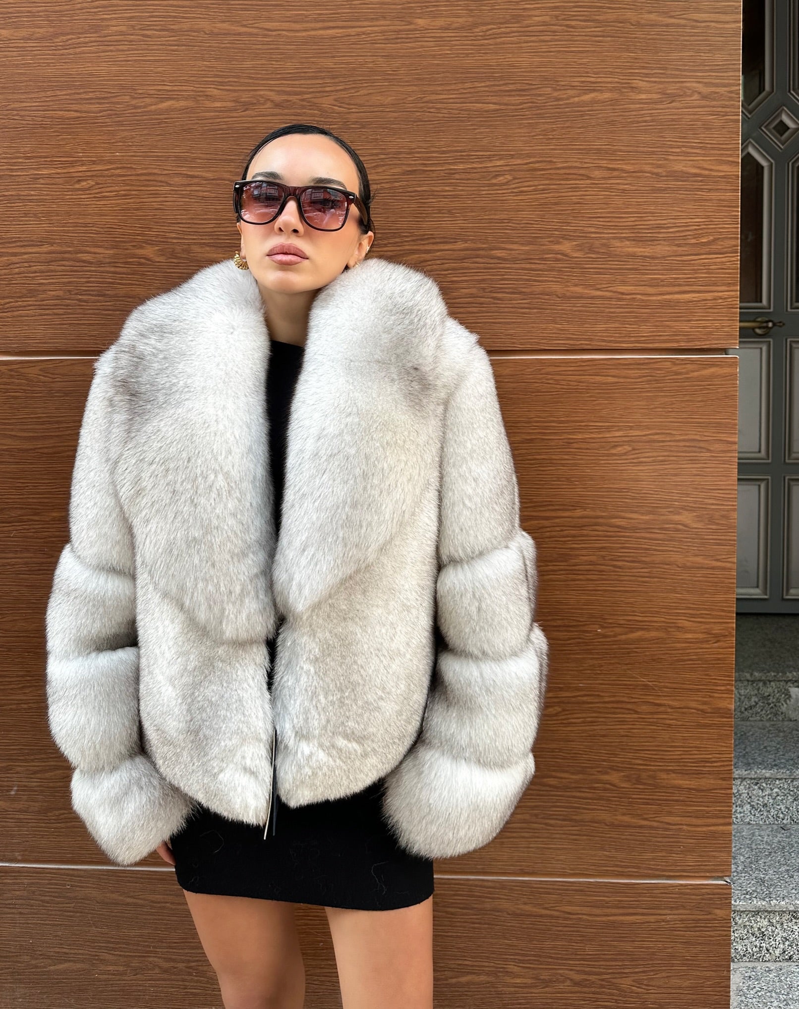 Premium Quality Natural Silver Fox Fur Jacket