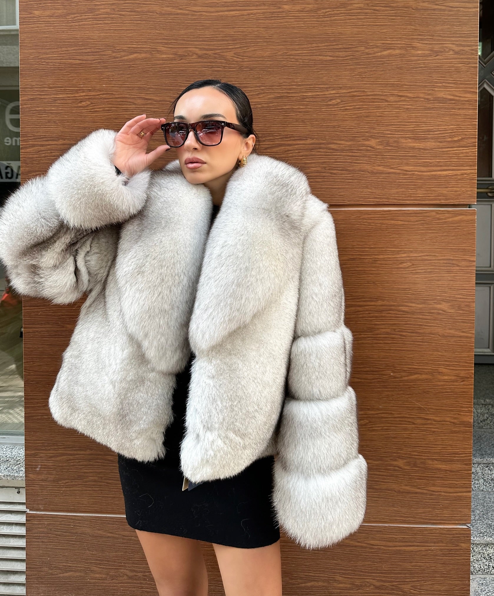 Premium Quality Natural Silver Fox Fur Jacket