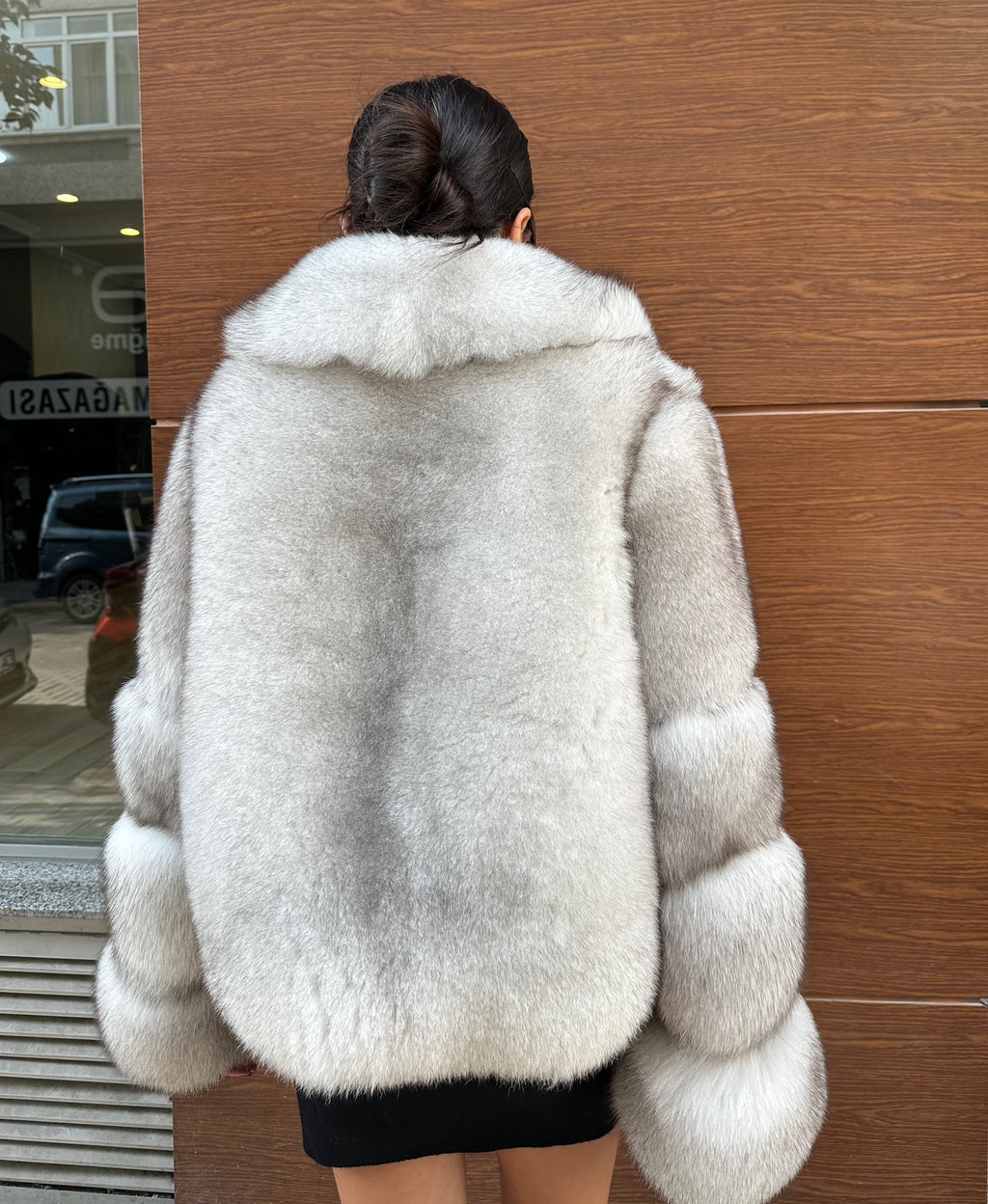 Premium Quality Natural Silver Fox Fur Jacket