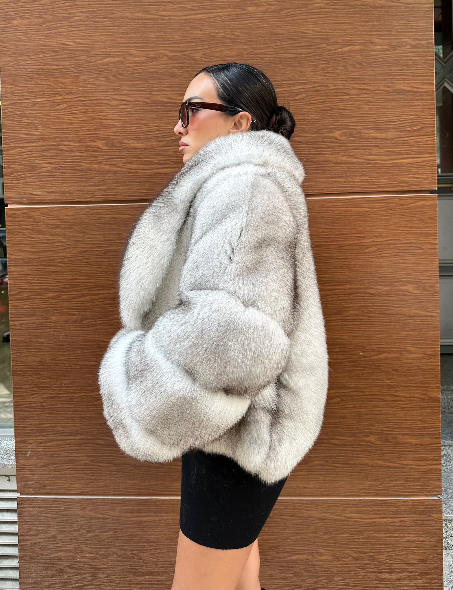 Premium Quality Natural Silver Fox Fur Jacket