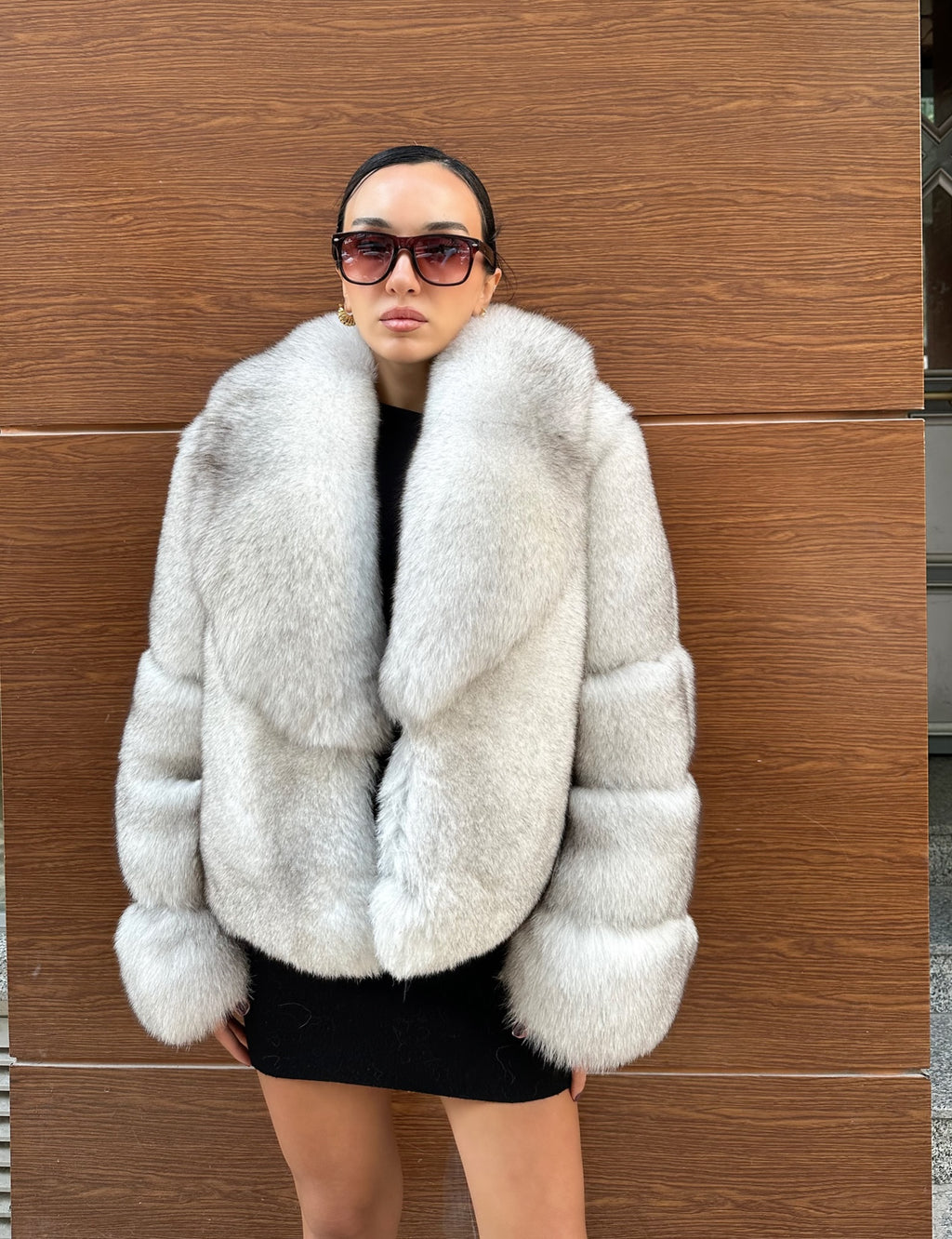Premium Quality Natural Silver Fox Fur Jacket