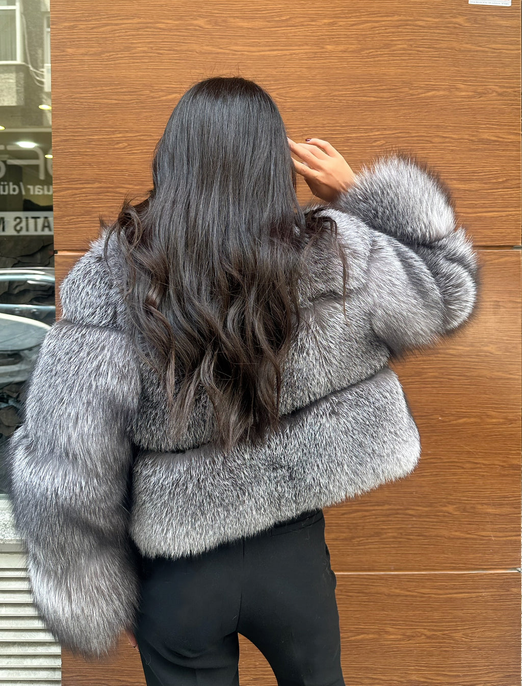 Premium Quality Gray Frost Fox Fur Jacket