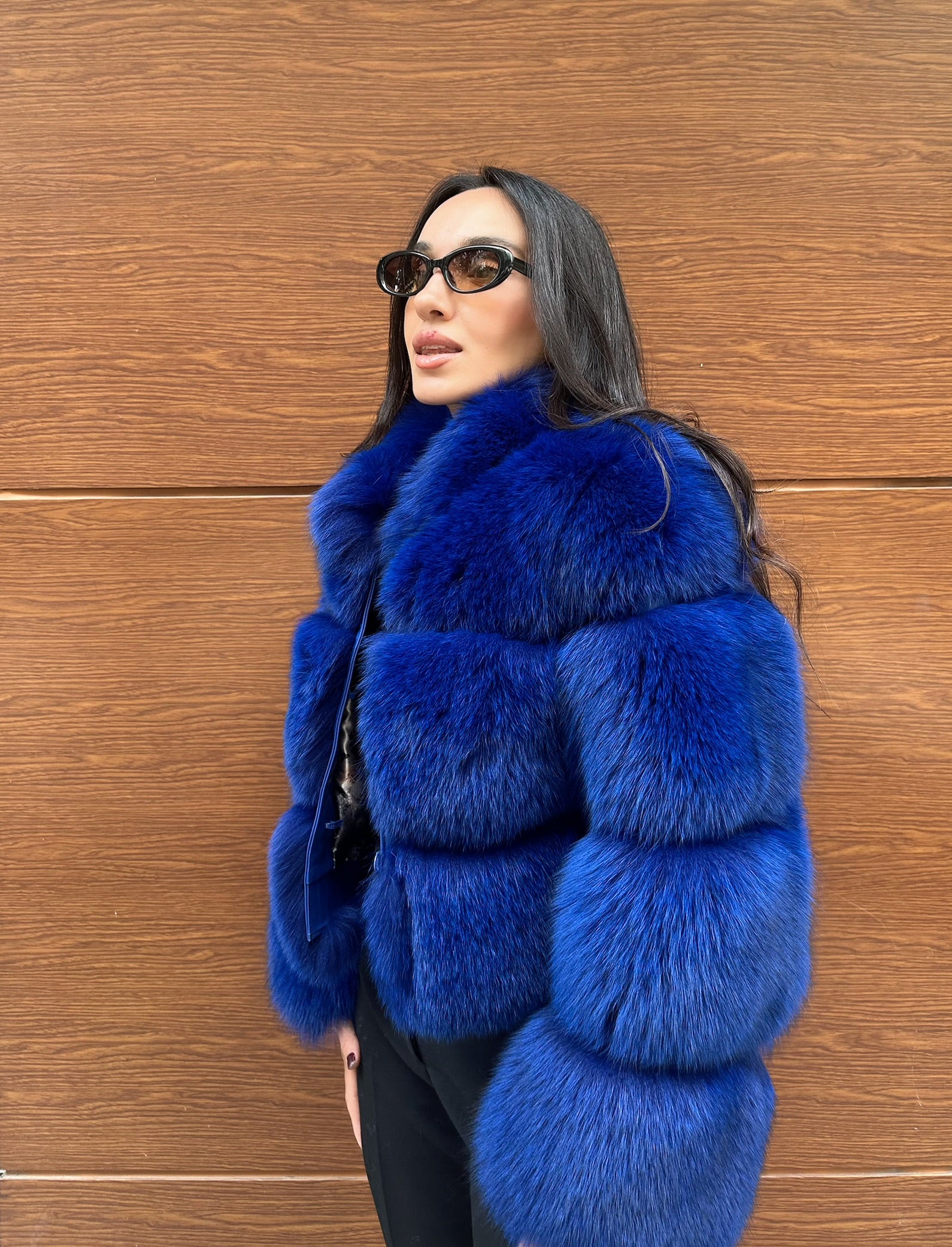 Premium Quality Blue Fox Fur Jacket