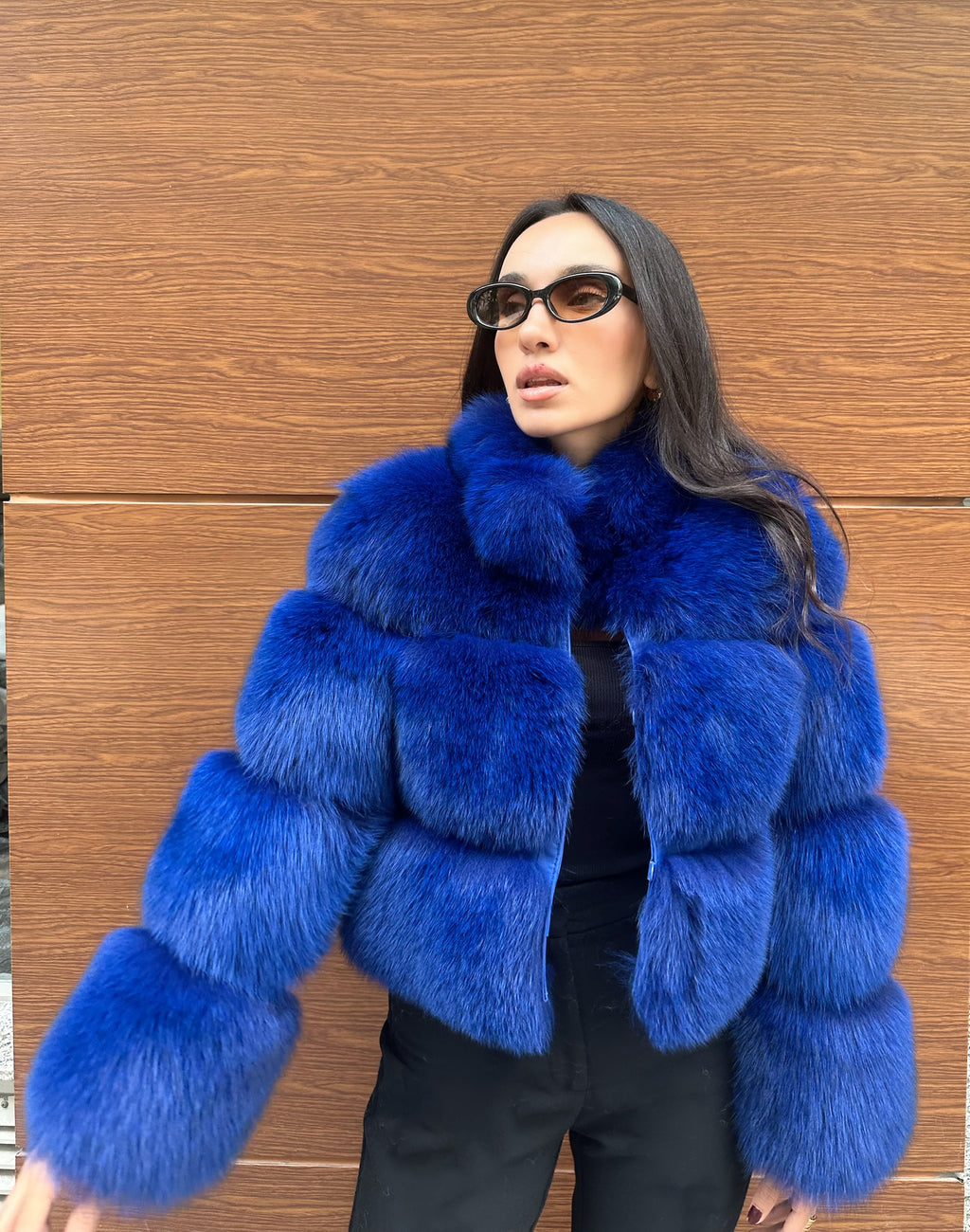 Premium Quality Blue Fox Fur Jacket