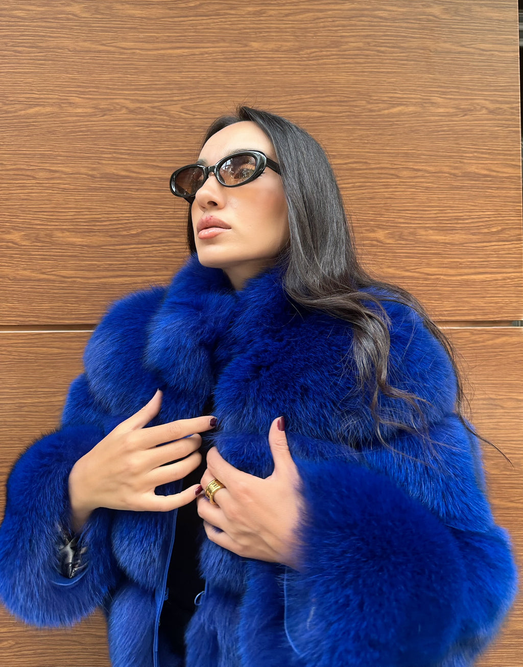 Premium Quality Blue Fox Fur Jacket