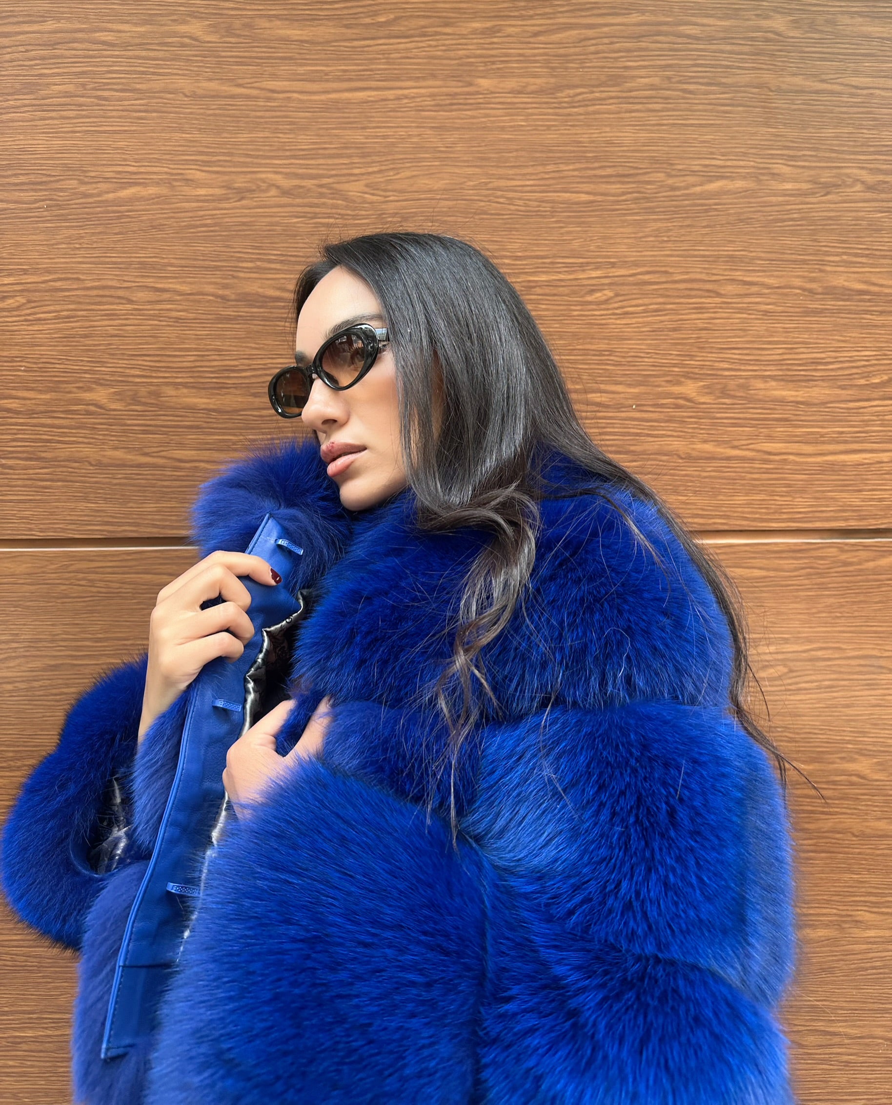 Premium Quality Blue Fox Fur Jacket