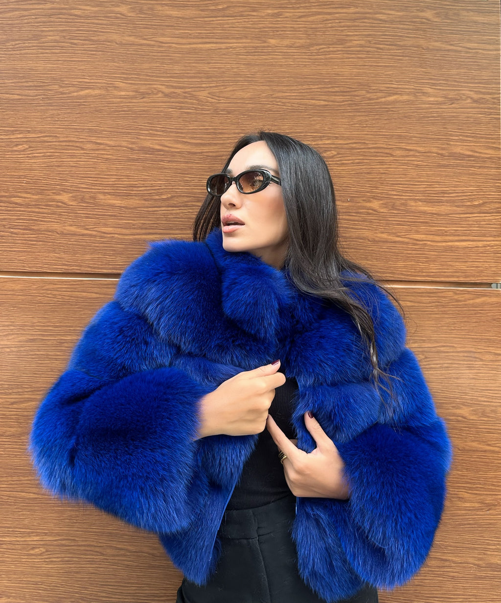 Premium Quality Blue Fox Fur Jacket