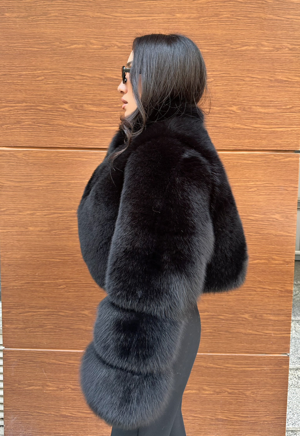 Best Quality Black Fox Fur Jacket