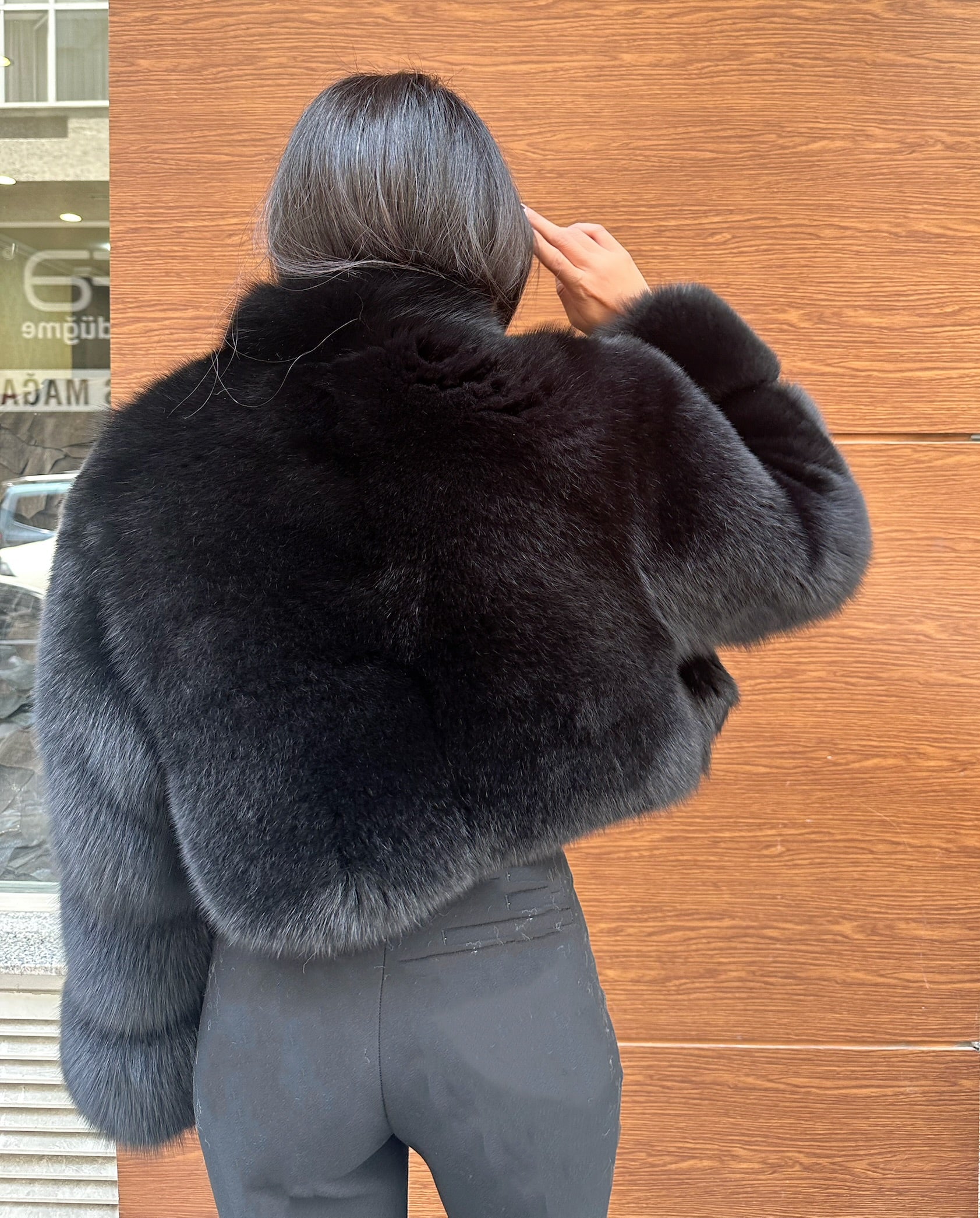 Best Quality Black Fox Fur Jacket