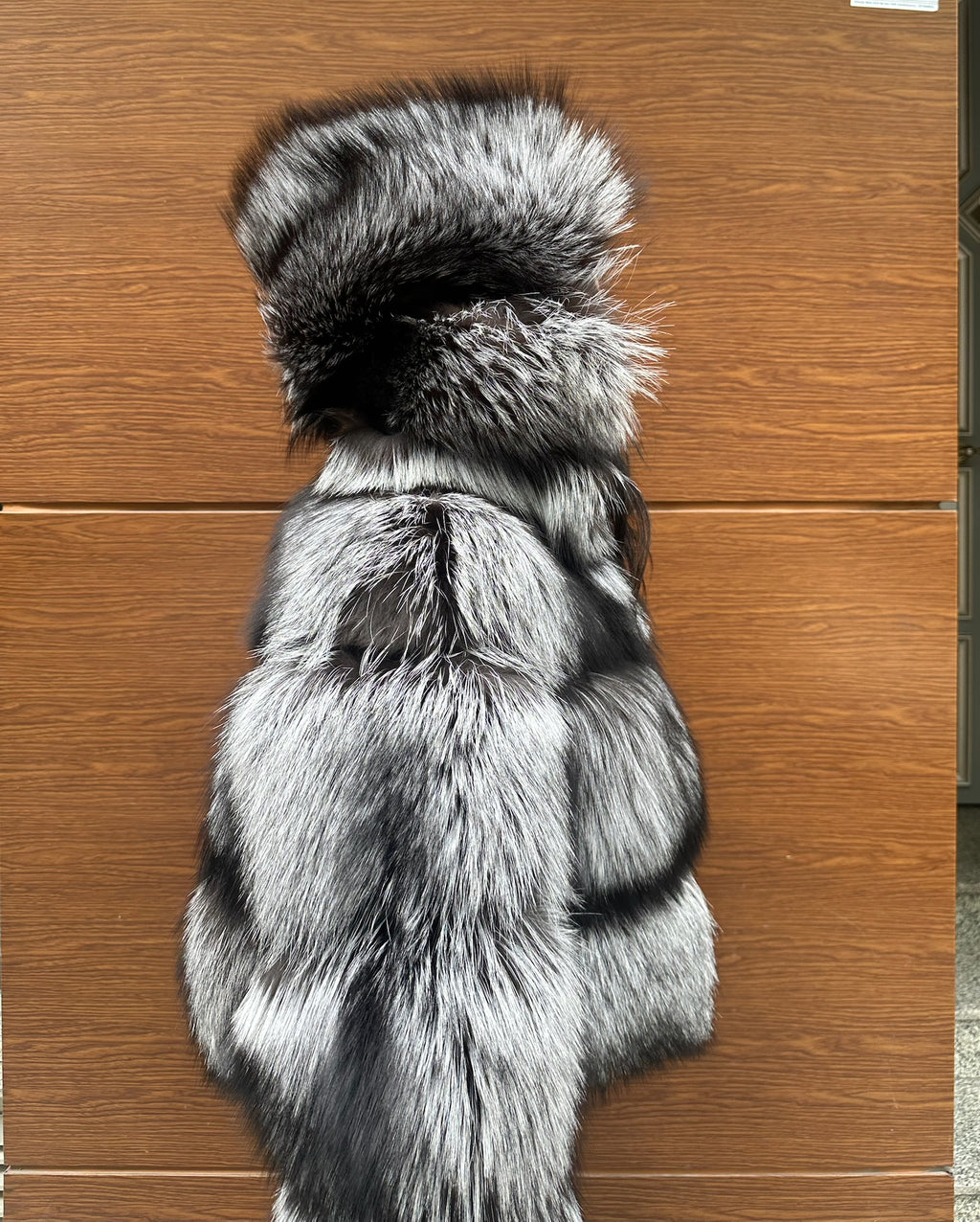 Premium Quality Black and white Argentina Fox Fur Jacket