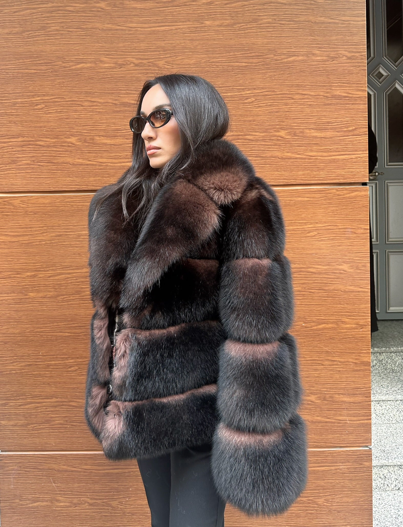 Sable Color  Premium Quality Fox Fur Jacket