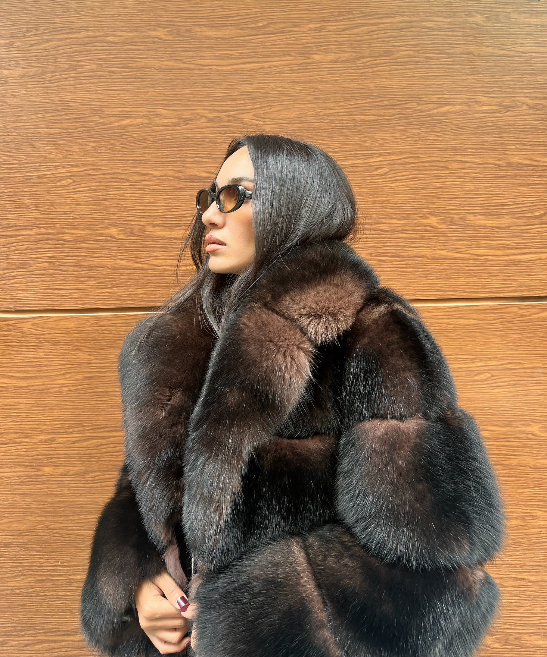 Sable Color  Premium Quality Fox Fur Jacket