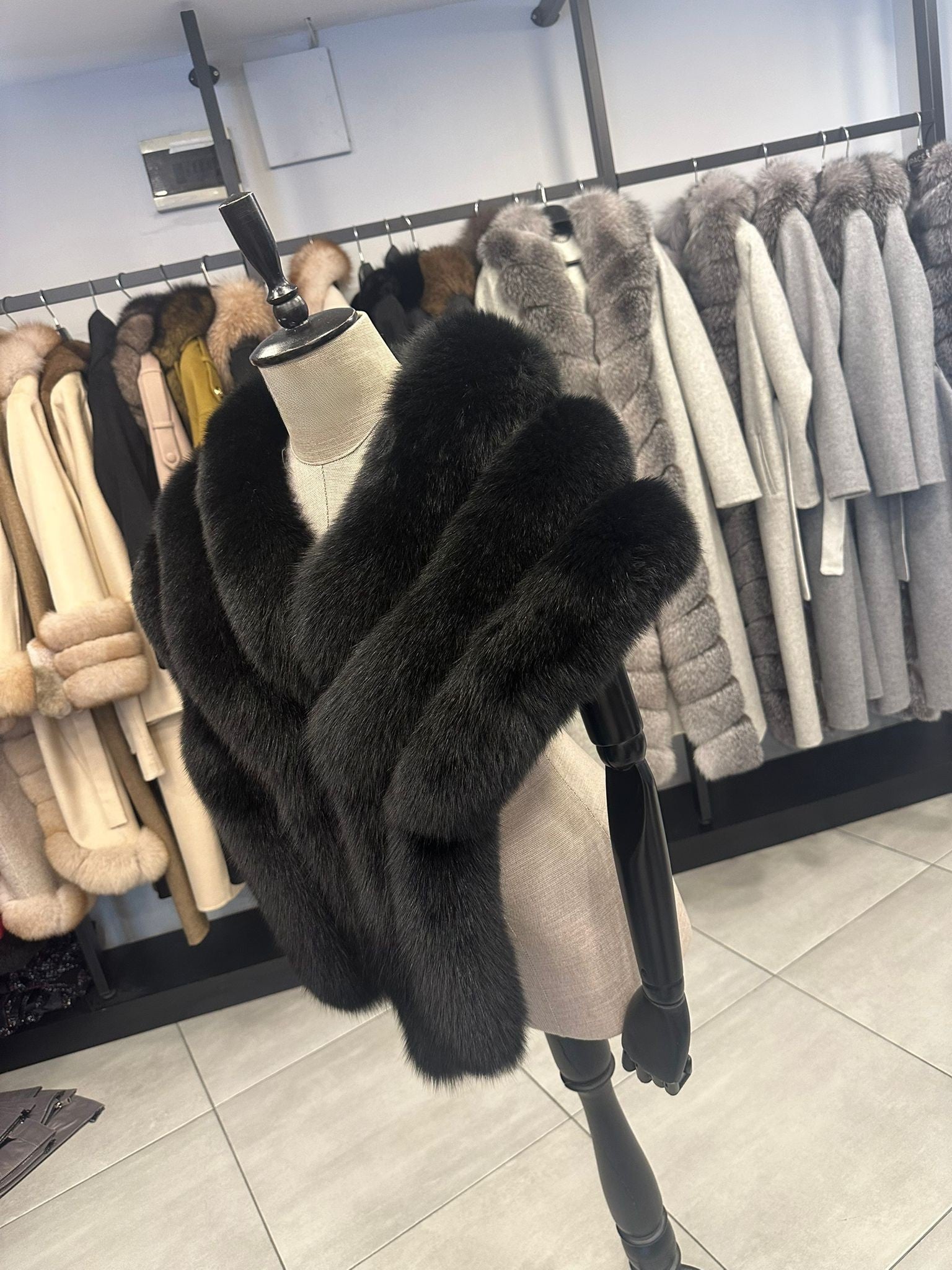 Women Fox Fur Shawl - Women's Fox Fur Cape - Women's Winter Scarf - For Special Occasion - White Fox Fur Shawl