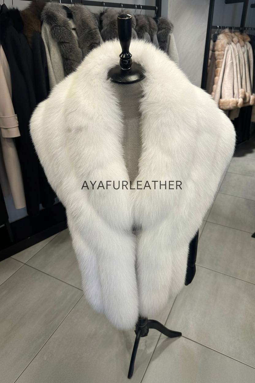 Women Fox Fur Shawl 1 - AYAFURLEATHER