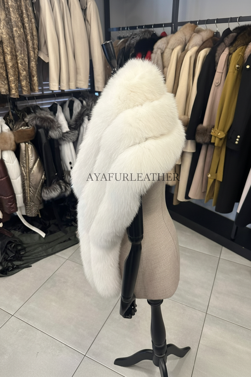 Women Fox Fur Shawl 2 - AYAFURLEATHER
